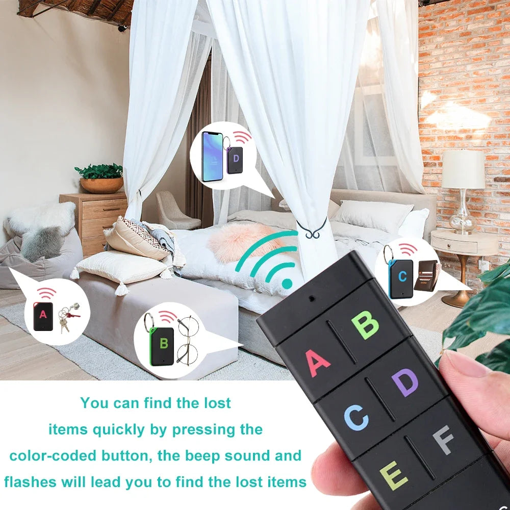 TH104 Wireless Key Finder RF Key Locator Pet Tracker Wallet Tracker Remote Control 1 RF Transmitter 6 Receiver