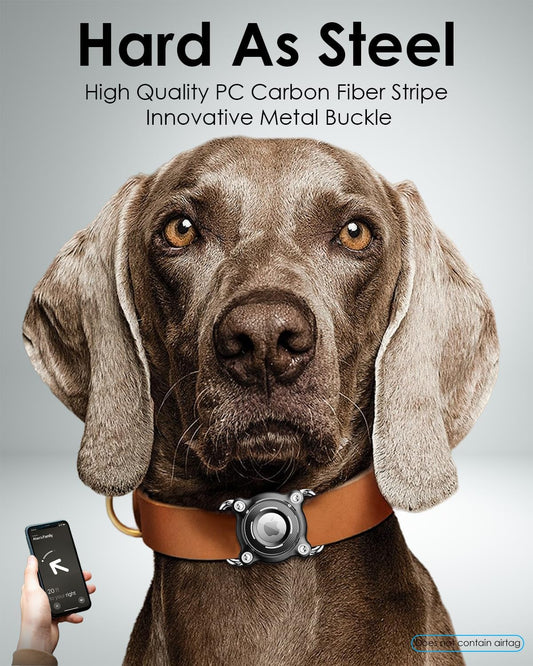 for Airtag Holder for Dog Collar - IP68 Waterproof Airtag Dog Collar Holder with Removable Metal Clip, Sturdy TPU for Apple Airtag,Fits 0.7-1.3" Width Medium Large Collars