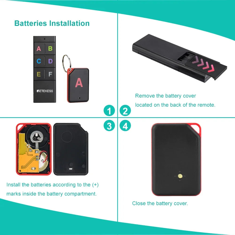 TH104 Wireless Key Finder RF Key Locator Pet Tracker Wallet Tracker Remote Control 1 RF Transmitter 6 Receiver