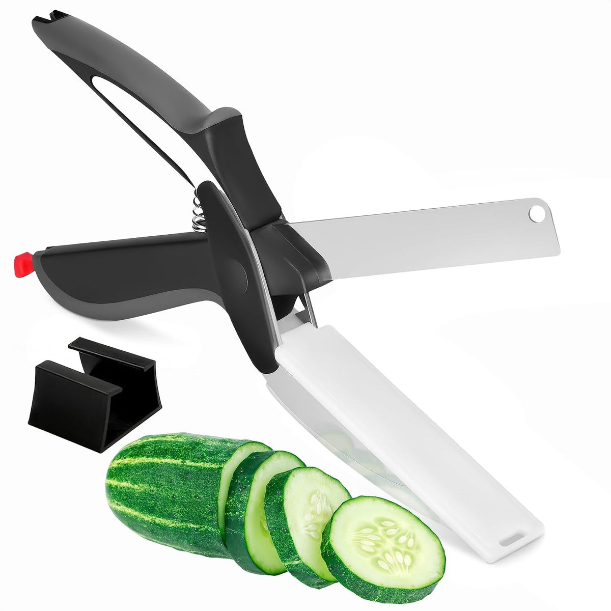 Cutting Board Scissors for Food with Locking Latch, Safety Lock (Black)
